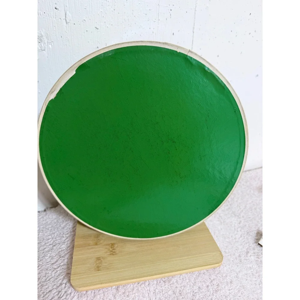 Vintage Jelleffs Washington DC Hat Box Green Striped Round Storage Case 12.5in